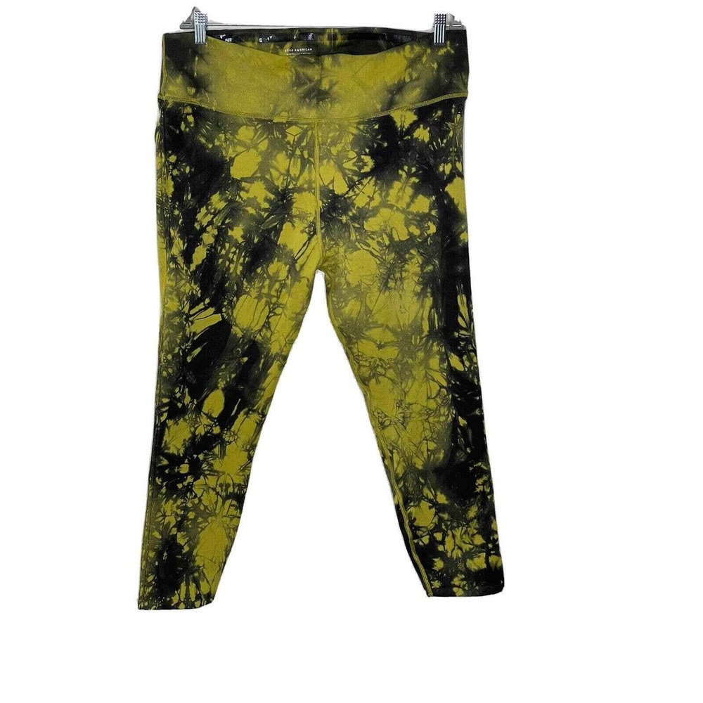 GOOD AMERICAN GOLDEN‎ OLIVE TIE DYE SEAMLESS LEGGINGS SIZE 7/8